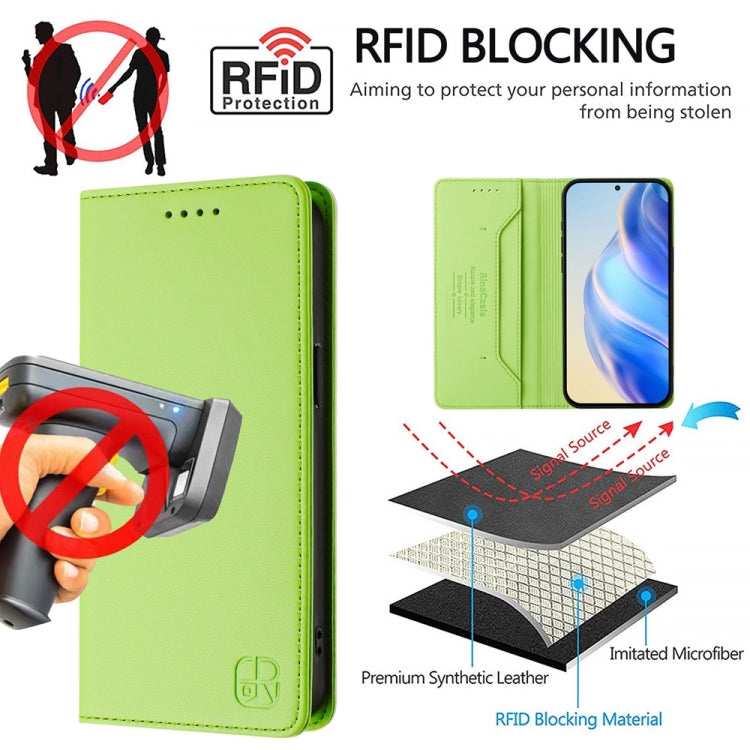 For Huawei Pura 70 Pro / Pura 70 Pro+ RC01 Dual-Folded Magnetic Suction RFID Leather Phone Case(Grass Green) - Huawei Cases by PMC Jewellery | Online Shopping South Africa | PMC Jewellery | Buy Now Pay Later Mobicred