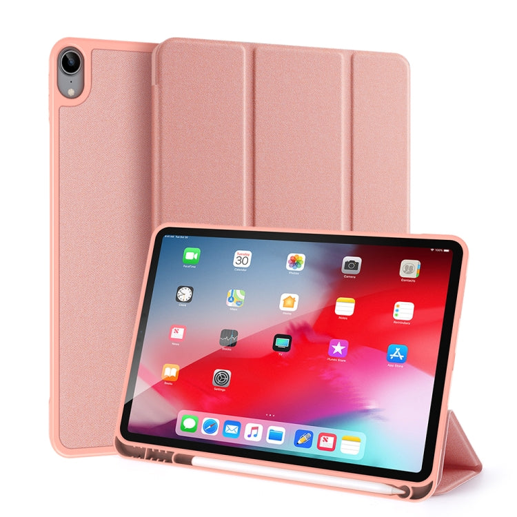 For iPad Air 11 2024 / 2022 / 2020 10.9 DUX DUCIS Domo Series Horizontal Flip Magnetic TPU + PU Leather Case with Three-folding Holder & Pen Slot(Pink) - iPad Air (2022) / (2020) 10.9 Cases by DUX DUCIS | Online Shopping South Africa | PMC Jewellery | Buy Now Pay Later Mobicred