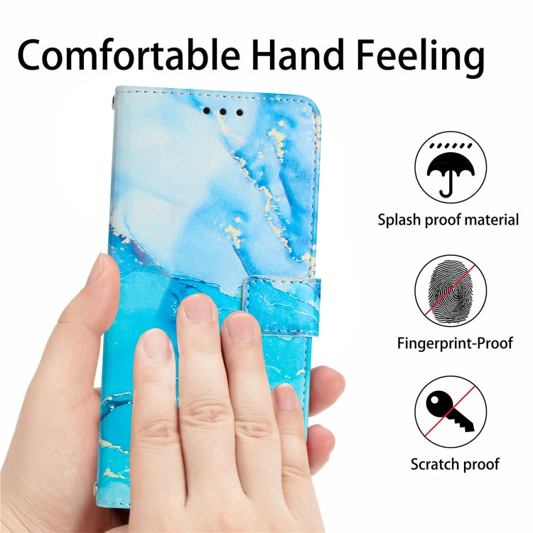 For Samsung Galaxy S25+ 5G Painted Marble Pattern Leather Phone Case(Blue Green) - Galaxy S25+ 5G Cases by PMC Jewellery | Online Shopping South Africa | PMC Jewellery | Buy Now Pay Later Mobicred