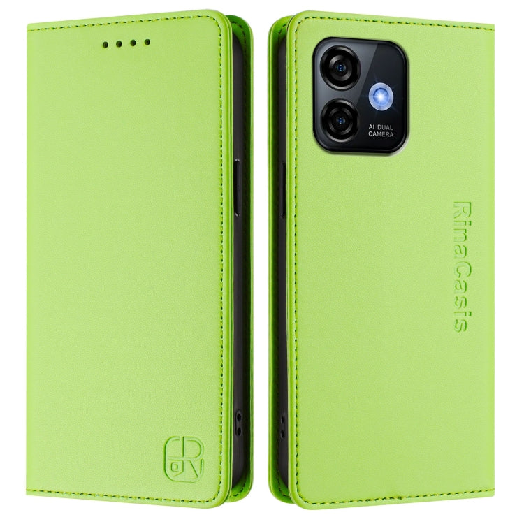 For Ulefone Note 16 Pro RC01 Dual-Folded Magnetic Suction RFID Leather Phone Case(Grass Green) - Ulefone Cases by PMC TechLife | Online Shopping South Africa | PMC TechLife | Buy Now Pay Later Mobicred