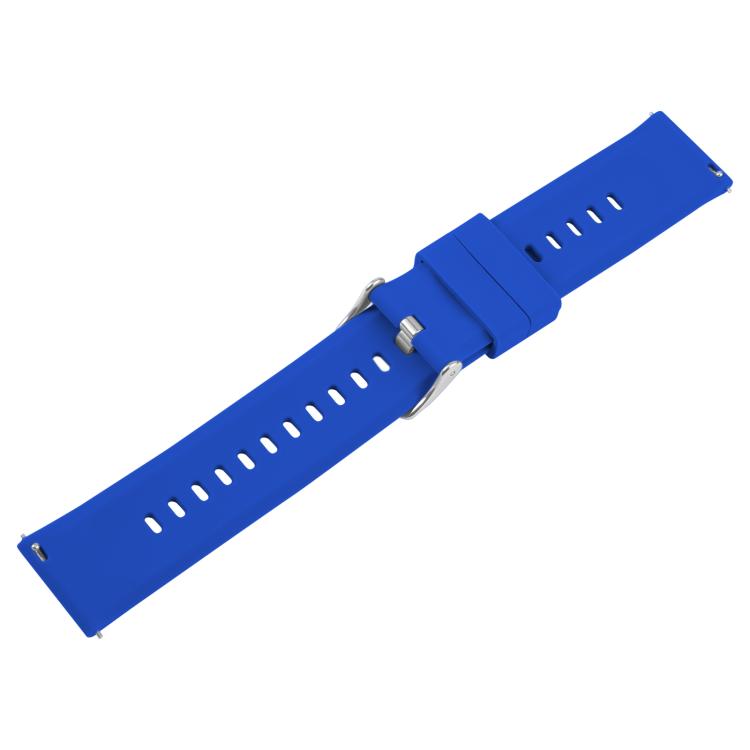 18mm Solid Color Steel Buckle Silicone Watch Band(Dark Blue) - 18mm Bands by PMc TechLife | Online Shopping South Africa | PMc TechLife | Buy Now Pay Later Mobicred