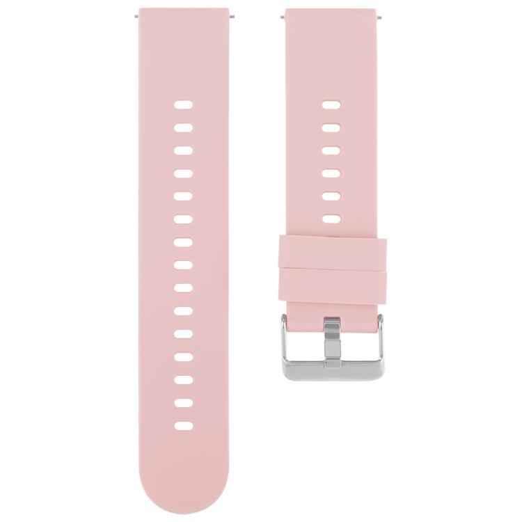 19mm Solid Color Steel Buckle Silicone Watch Band(Pink) - 20mm Bands by PMc TechLife | Online Shopping South Africa | PMc TechLife | Buy Now Pay Later Mobicred