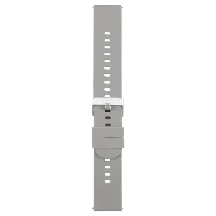 20mm Solid Color Steel Buckle Silicone Watch Band(Grey) - 20mm Bands by PMc TechLife | Online Shopping South Africa | PMc TechLife | Buy Now Pay Later Mobicred