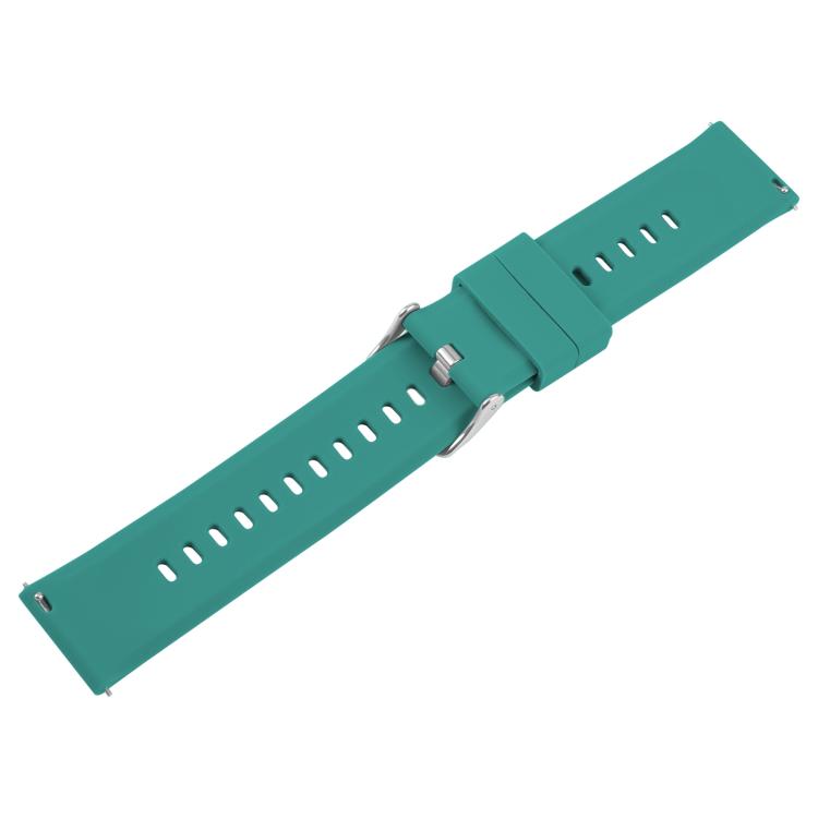 22mm Solid Color Steel Buckle Silicone Watch Band(Dark Green) - 22mm Bands by PMc TechLife | Online Shopping South Africa | PMc TechLife | Buy Now Pay Later Mobicred