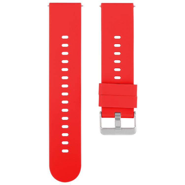 22mm Solid Color Steel Buckle Silicone Watch Band(Red) - free shipping - PMc TechLife - Order now!