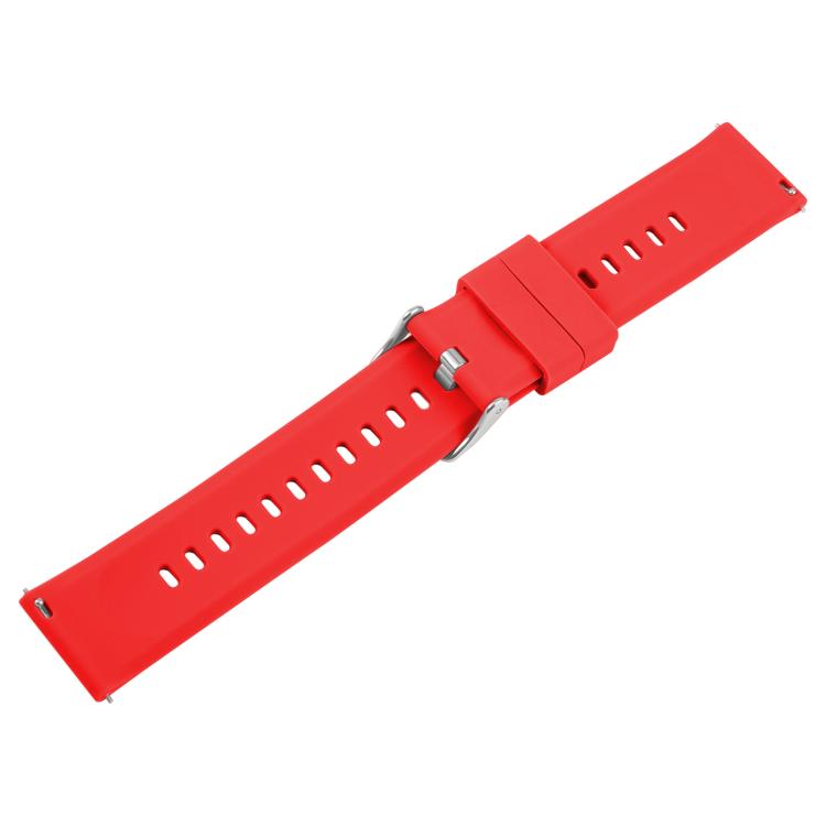 22mm Solid Color Steel Buckle Silicone Watch Band(Red) - free shipping - PMc TechLife - Order now!
