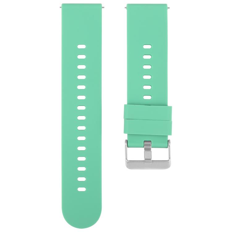 22mm Solid Color Steel Buckle Silicone Watch Band(Grass Green) - 22mm Bands by PMc TechLife | Online Shopping South Africa | PMc TechLife | Buy Now Pay Later Mobicred