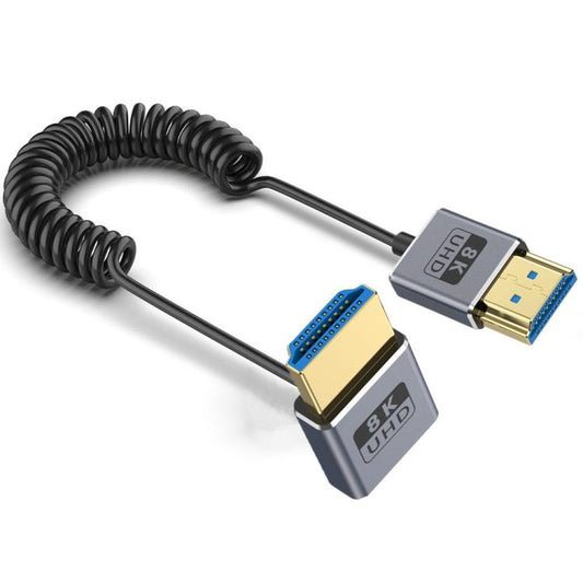 0.7m Coiled Coaxial 8K 48Gbps HDMI 2.1 Cable, Port:Upward Bend - Cable by PMC Jewellery | Online Shopping South Africa | PMC Jewellery | Buy Now Pay Later Mobicred