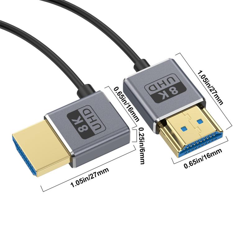 0.7m Coiled Coaxial 8K 48Gbps HDMI 2.1 Cable, Port:Left Bend - Cable by PMC TechLife | Online Shopping South Africa | PMC TechLife | Buy Now Pay Later Mobicred