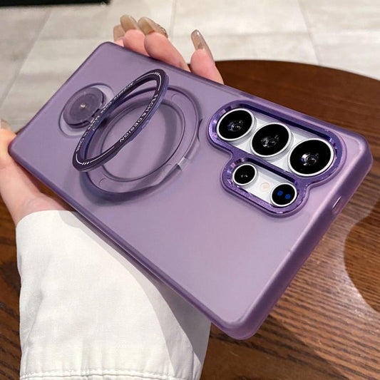 For Samsung Galaxy S25 Ultra 5G Rotation Holder MagSafe Phone Case(Purple) - Galaxy S25 Ultra 5G Cases by PMC Jewellery | Online Shopping South Africa | PMC Jewellery | Buy Now Pay Later Mobicred