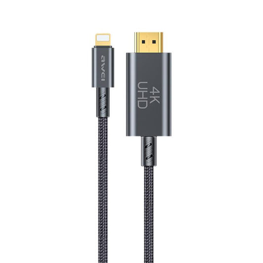 awei CL-213L 8 Pin to HDMI 1080P HD Adapter Cable, Length:1.8m(Black) - Cable by awei | Online Shopping South Africa | PMC Jewellery | Buy Now Pay Later Mobicred