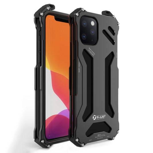 For iPhone 12 / 12 Pro R-JUST Shockproof Armor Metal Protective Case(Black) - iPhone 12 / 12 Pro Cases by R-JUST | Online Shopping South Africa | PMC Jewellery | Buy Now Pay Later Mobicred