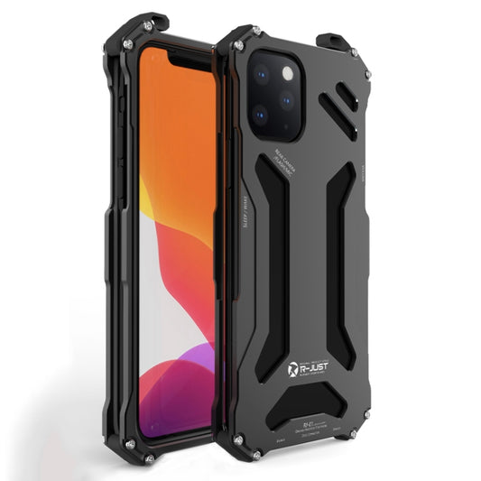 For iPhone 12 Pro Max R-JUST Shockproof Armor Metal Protective Case(Black) - iPhone 12 Pro Max Cases by R-JUST | Online Shopping South Africa | PMC Jewellery | Buy Now Pay Later Mobicred