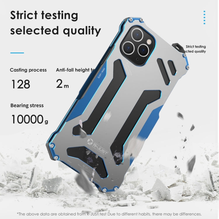 For iPhone 12 Pro Max R-JUST Shockproof Armor Metal Protective Case(Blue) - iPhone 12 Pro Max Cases by R-JUST | Online Shopping South Africa | PMC TechLife | Buy Now Pay Later Mobicred