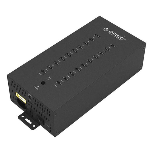 ORICO IH20P Industrial Grade 20 Ports USB 2.0 Hub, Plug:EU Plug(Black) - USB 2.0 HUB by ORICO | Online Shopping South Africa | PMC Jewellery | Buy Now Pay Later Mobicred