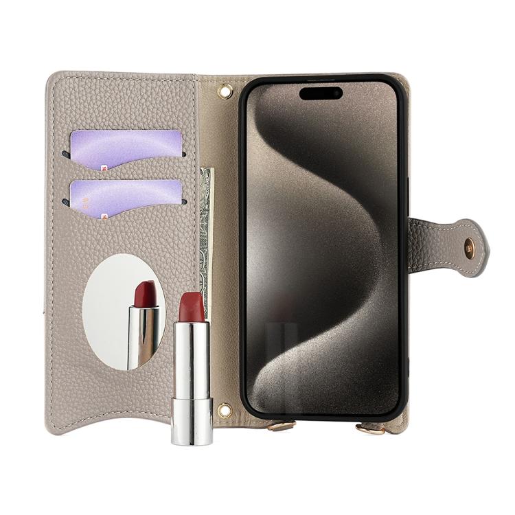 For Honor 200 Crossbody Chain Fishtail Litchi Leather Phone Case(Grey) - Honor Cases by PMC TechLife | Online Shopping South Africa | PMC TechLife | Buy Now Pay Later Mobicred