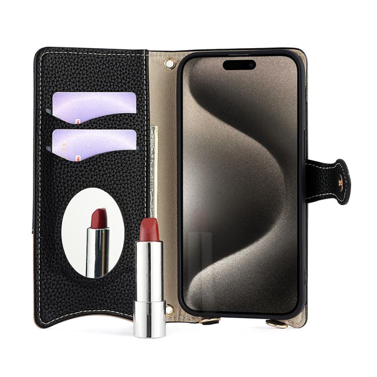 For Sharp Aquos wish4 Crossbody Chain Fishtail Litchi Leather Phone Case(Black) - More Brand by PMC TechLife | Online Shopping South Africa | PMC TechLife | Buy Now Pay Later Mobicred