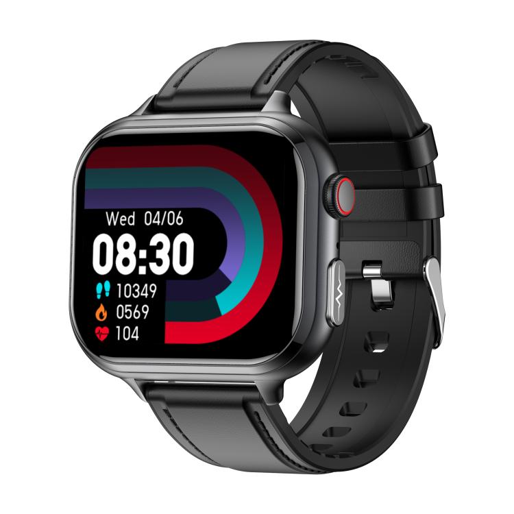 TK17 1.91 inch Horizontal Screen Leather Strap Smart Watch Supports ECG Electrocardiogram(Black) - free shipping - PMC TechLife - Order now!