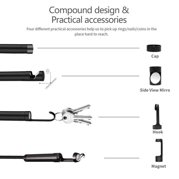 8mm 1080P IP68 Waterproof 4.3 inch Screen Single Camera Digital Endoscope, Line Length:2m -  by PMC Jewellery | Online Shopping South Africa | PMC Jewellery | Buy Now Pay Later Mobicred