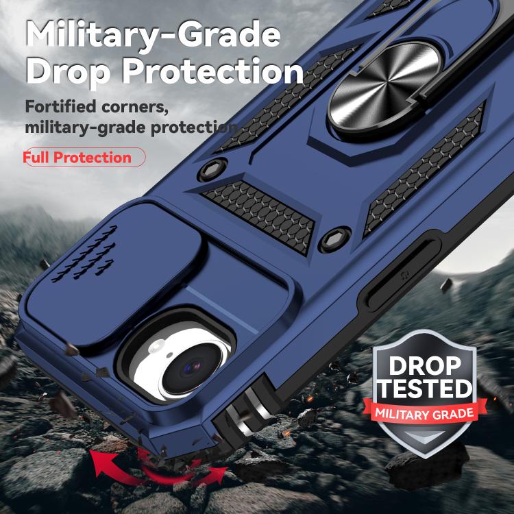 For iPhone 16e Sliding Camshield Holder Phone Case(Blue) - iPhone 16e Cases by PMC TechLife | Online Shopping South Africa | PMC TechLife | Buy Now Pay Later Mobicred