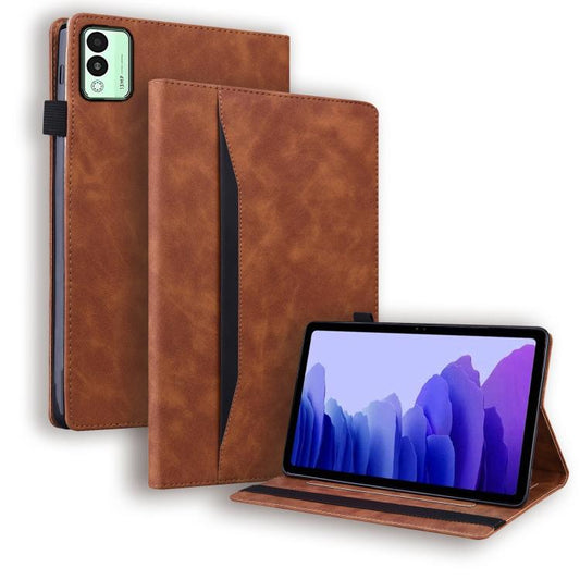 For Tecno Megapad 11 2024 Splicing Shockproof Leather Tablet Case(Brown) - Others by PMC Jewellery | Online Shopping South Africa | PMC Jewellery | Buy Now Pay Later Mobicred