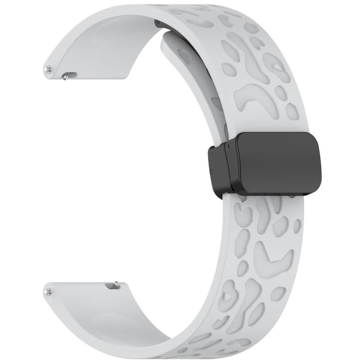 22mm Kalebol Universal Leopard Print Magnetic Folding Buckle Silicone Strap(Light Grey) - free shipping - PMc TechLife - Order now!