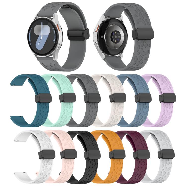 22mm Kalebol Universal Leopard Print Magnetic Folding Buckle Silicone Strap(Starlight) - 22mm Bands by Kalebol | Online Shopping South Africa | PMc TechLife | Buy Now Pay Later Mobicred
