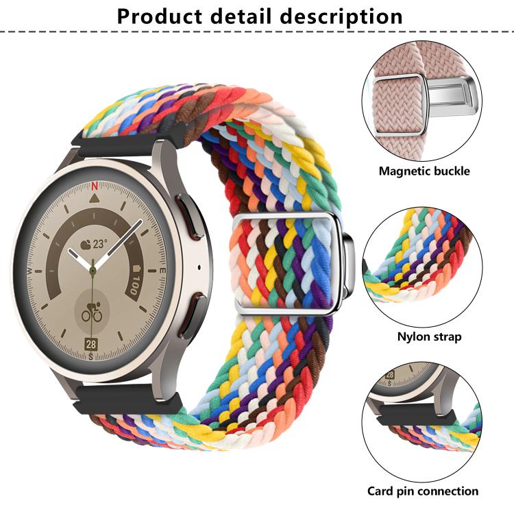 20mm Kalebol Nylon Braided Loop Magnetic Buckle Watch Band(Black Rainbow) - free shipping - PMc TechLife - Order now!