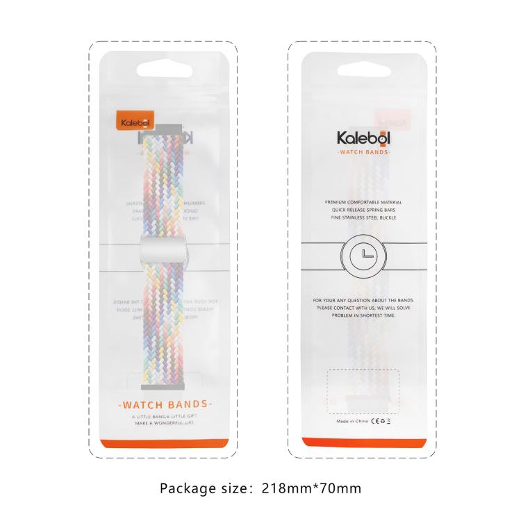 20mm Kalebol Nylon Braided Loop Magnetic Buckle Watch Band(White Rainbow) - free shipping - PMc TechLife - Order now!