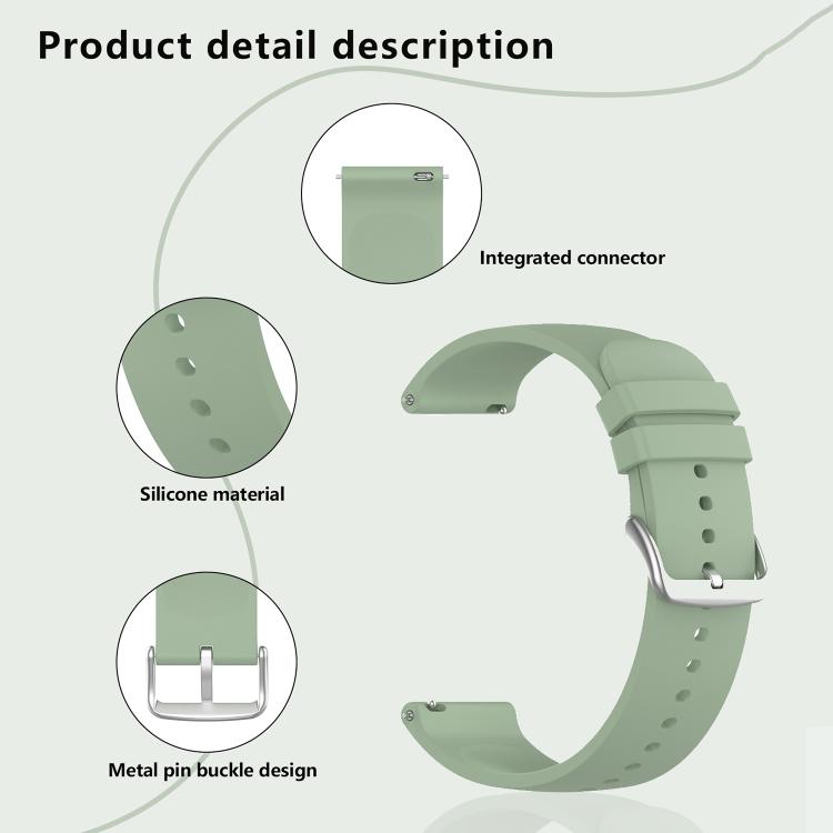 22mm Kalebol Round Tail Silicone Watch Band(White) - 22mm Bands by Kalebol | Online Shopping South Africa | PMc TechLife | Buy Now Pay Later Mobicred