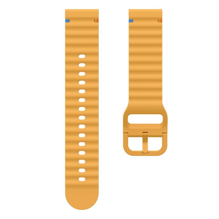 20mm Kalebol Wave Stitch Silicone Watch Band(Yellow) - 20mm Bands by Kalebol | Online Shopping South Africa | PMc TechLife | Buy Now Pay Later Mobicred
