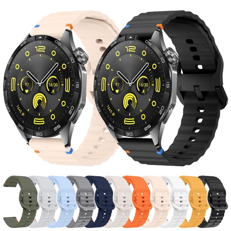 22mm Kalebol Wave Stitch Silicone Watch Band(Yellow) - free shipping - PMc TechLife - Order now!