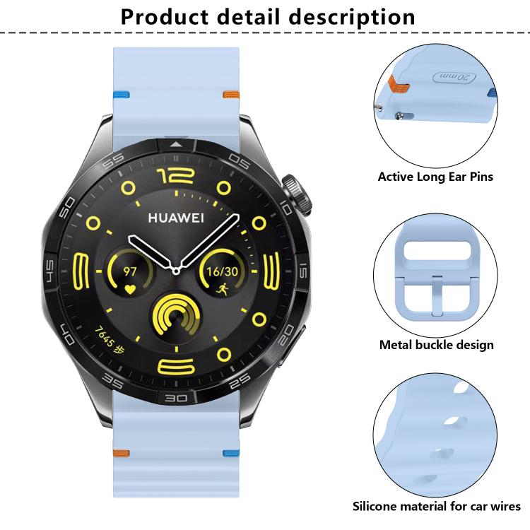 22mm Kalebol Wave Stitch Silicone Watch Band(Orange) - 22mm Bands by Kalebol | Online Shopping South Africa | PMc TechLife | Buy Now Pay Later Mobicred
