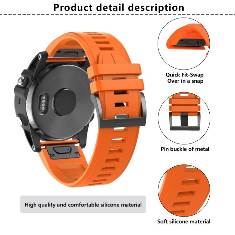 For Garmin QuickFit 22mm Kalebol Plain Texture Silicone Watch Band(White) - Watch Bands by Kalebol | Online Shopping South Africa | PMc TechLife | Buy Now Pay Later Mobicred