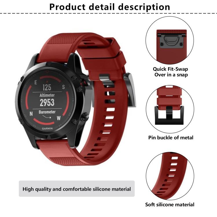 For Garmin QuickFit 26mm Kalebol Triangle Texture Silicone Watch Band(Grey) - free shipping - PMc TechLife - Order now!