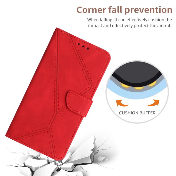 For Tecno Spark 40 Pro 4G Stitching Embossed Leather Phone Case(Red) - free shipping - PMC TechLife - Order now!