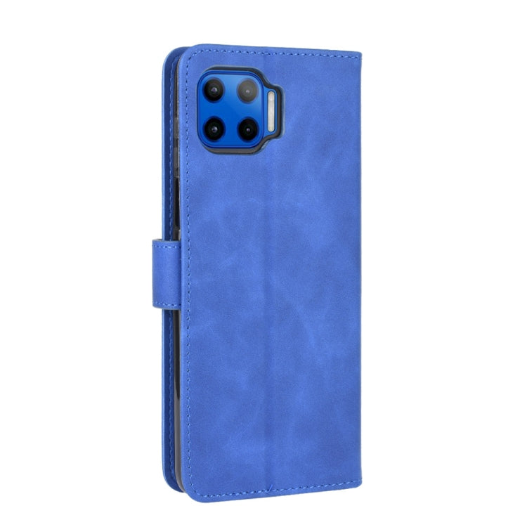 For Motorola Moto G 5G Plus Solid Color Skin Feel Magnetic Buckle Horizontal Flip Calf Texture PU Leather Case with Holder & Card Slots & Wallet(Blue) - Motorola Cases by PMC Jewellery | Online Shopping South Africa | PMC Jewellery | Buy Now Pay Later Mobicred