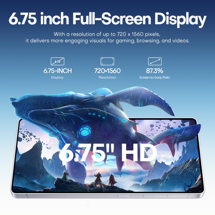 F102 / S25 Ultra, 4GB+64GB, 6.75 inch Android 11 MTK6762 Octa Core, Network: 4G, Dual SIM, Support Wireless Charging, Plug:EU Plug(Titanium Blue) - free shipping - PMc TechLife - Order now!