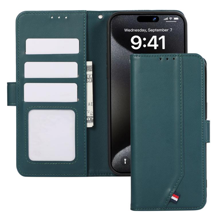 For iPhone 17 Air ABEEL Delicate Texture Splicing RFID Leather Phone Case(Green) - free shipping - PMc TechLife - Order now!