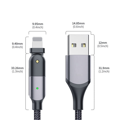 FXCL-WY0G 2.4A USB to 8 Pin 180 Degree Rotating Elbow Charging Cable, Length:1.2m(Grey) - Normal Style Cable by PMC Jewellery | Online Shopping South Africa | PMC Jewellery | Buy Now Pay Later Mobicred