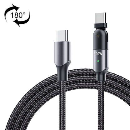 FXCTL-WY0G 100W 5A USB-C / Type-C to Type-C 180 Degree Rotating Elbow Fast Charging Cable, Length:1.2m(Grey) - USB-C & Type-C Cable by PMC Jewellery | Online Shopping South Africa | PMC Jewellery | Buy Now Pay Later Mobicred