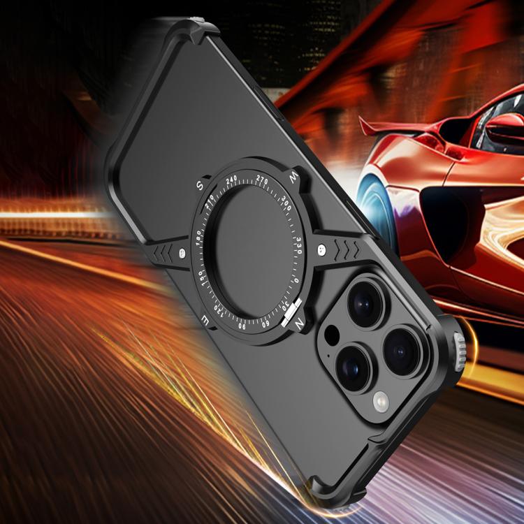 For iPhone 16 Plus S Shaped 360 Holder Airbag Frameless MagSafe Metal Phone Case(Black) - free shipping - PMC TechLife - Order now!