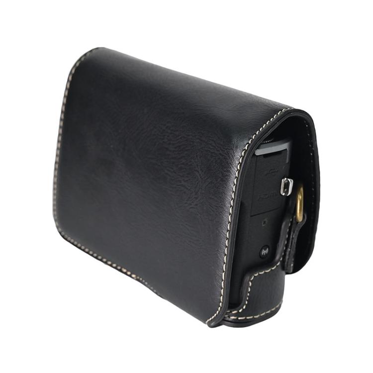 For Canon G7 X Mark III / G7X3 Retro Pull Up Leather Full Body Camera Case Bag with Strap(Black) - free shipping - PMC TechLife - Order now!