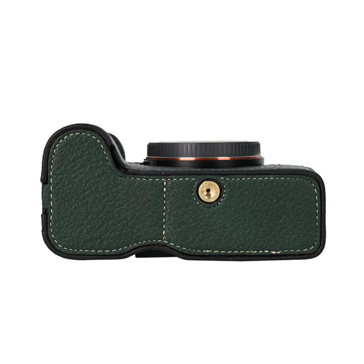 For Sony ILCE-7CM2 / Alpha 7C II Litchi Texture PU Leather Camera Half Case Base(Green) - free shipping - PMC TechLife - Order now!