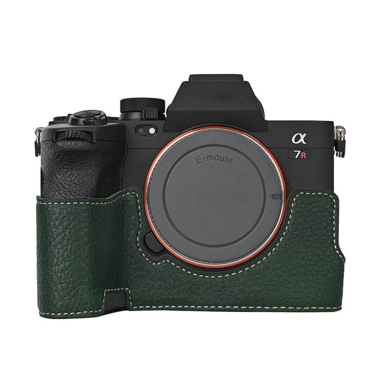 For Sony ILCE7RM5 / A7R5 Litchi Texture PU Leather Camera Half Case Base(Green) - free shipping - PMC TechLife - Order now!