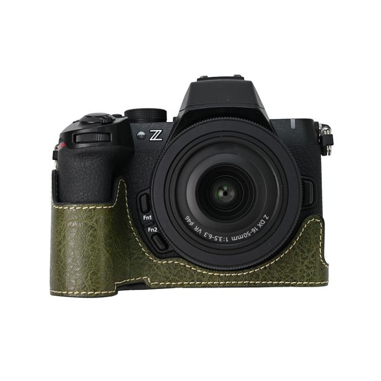 For Nikon Z50II Litchi Texture PU Leather Camera Half Case Base(Green) - free shipping - PMC TechLife - Order now!