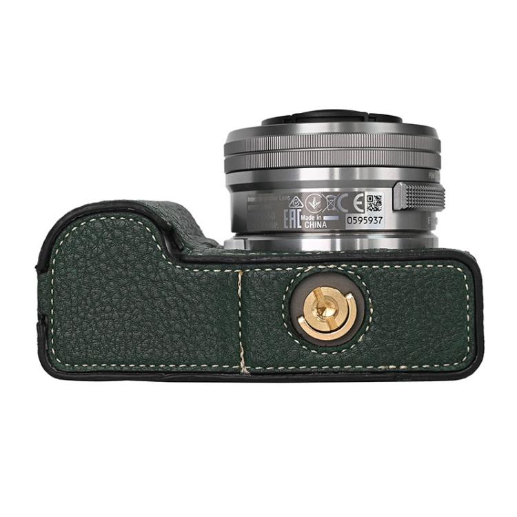 For Sony ZV-E10 Litchi Texture PU Leather Camera Half Case Base(Green) - free shipping - PMC TechLife - Order now!