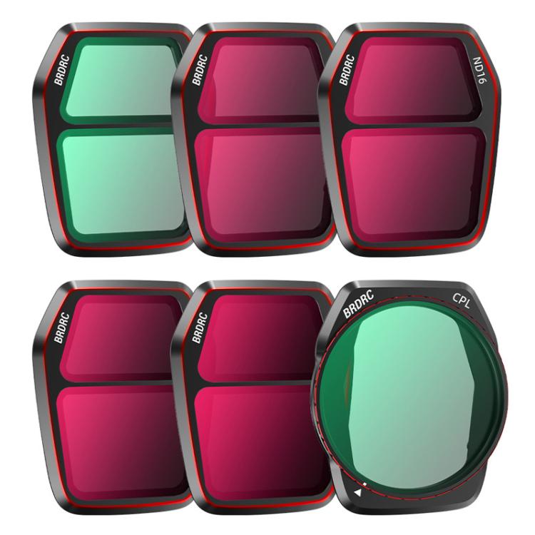 For DJI Air 3S BRDRC Camera Lens Filter, Filter:6 in 1 ND8-64 UV CPL - free shipping - PMC TechLife - Order now!