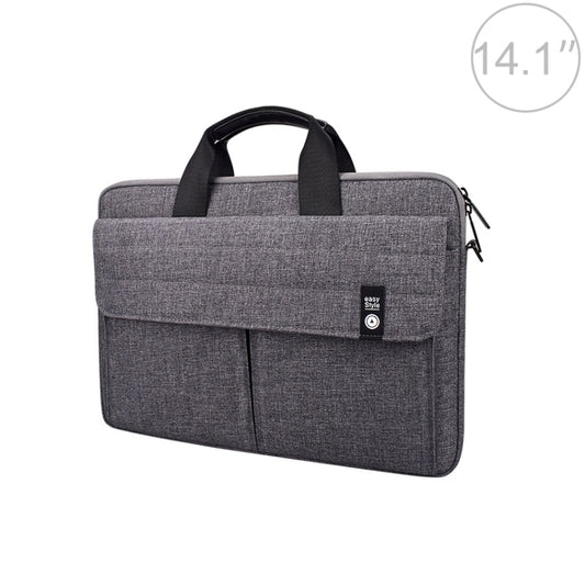 ST08 Handheld Briefcase Carrying Storage Bag without Shoulder Strap for 14.1 inch Laptop(Grey) - 14.1 inch by PMC Jewellery | Online Shopping South Africa | PMC Jewellery | Buy Now Pay Later Mobicred