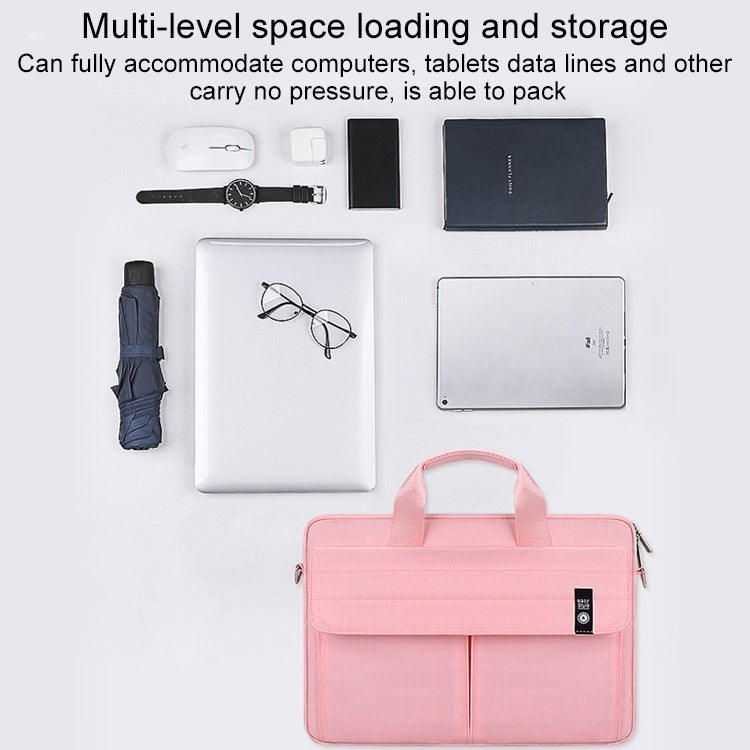 ST08 Handheld Briefcase Carrying Storage Bag with Shoulder Strap for 15.4 inch Laptop(Black) - 15 inch by PMC Jewellery | Online Shopping South Africa | PMC Jewellery | Buy Now Pay Later Mobicred